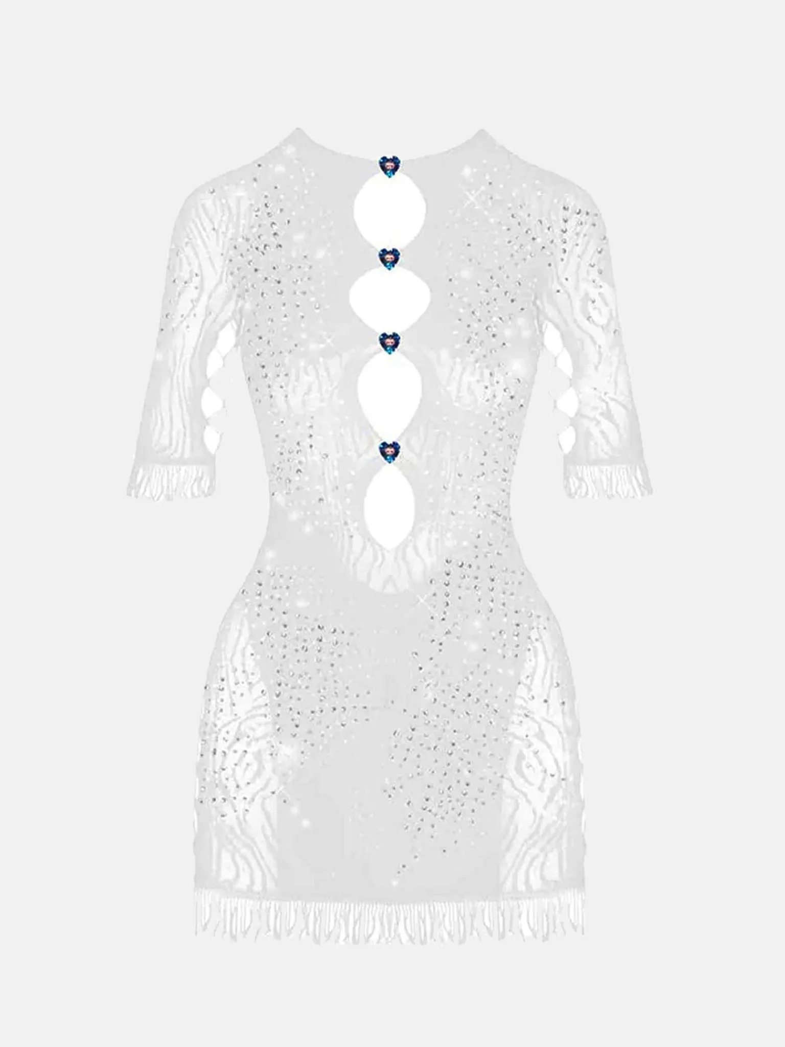 Rhinestoned Miranda Dress Optic White<Poster Girl Outlet