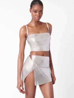 Rosalyn Top Metallic Chainmail Silver Chrome<Poster Girl Sale