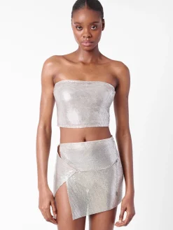 Rosalyn Top Metallic Chainmail Silver Chrome<Poster Girl Sale
