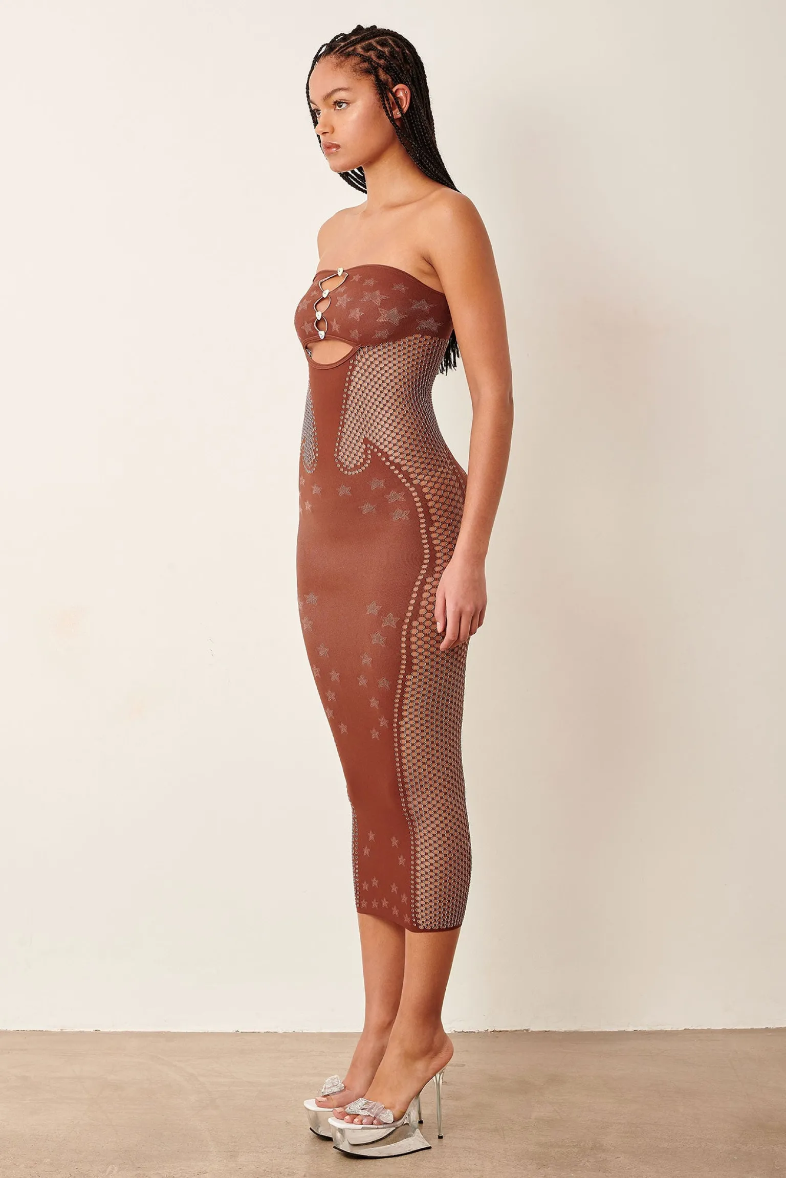 Roxie Dress Old Money Brown<Poster Girl Online