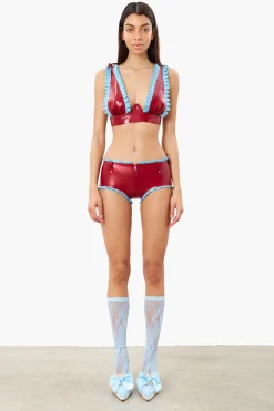 Salma Latex Bra Burgundy<Poster Girl Best