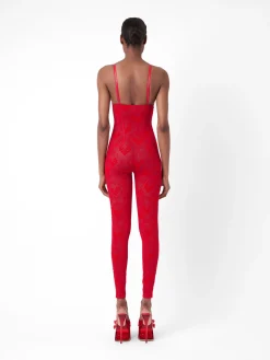 Scarlett Jumpsuit Flocked Mesh<Poster Girl Best