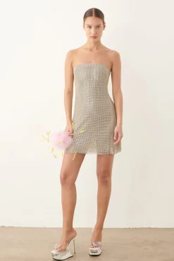 Selena Rhinestone Dress in 24 Carat<Poster Girl Discount
