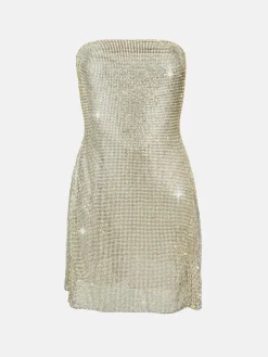 Selena Rhinestone Dress in 24 Carat<Poster Girl Discount