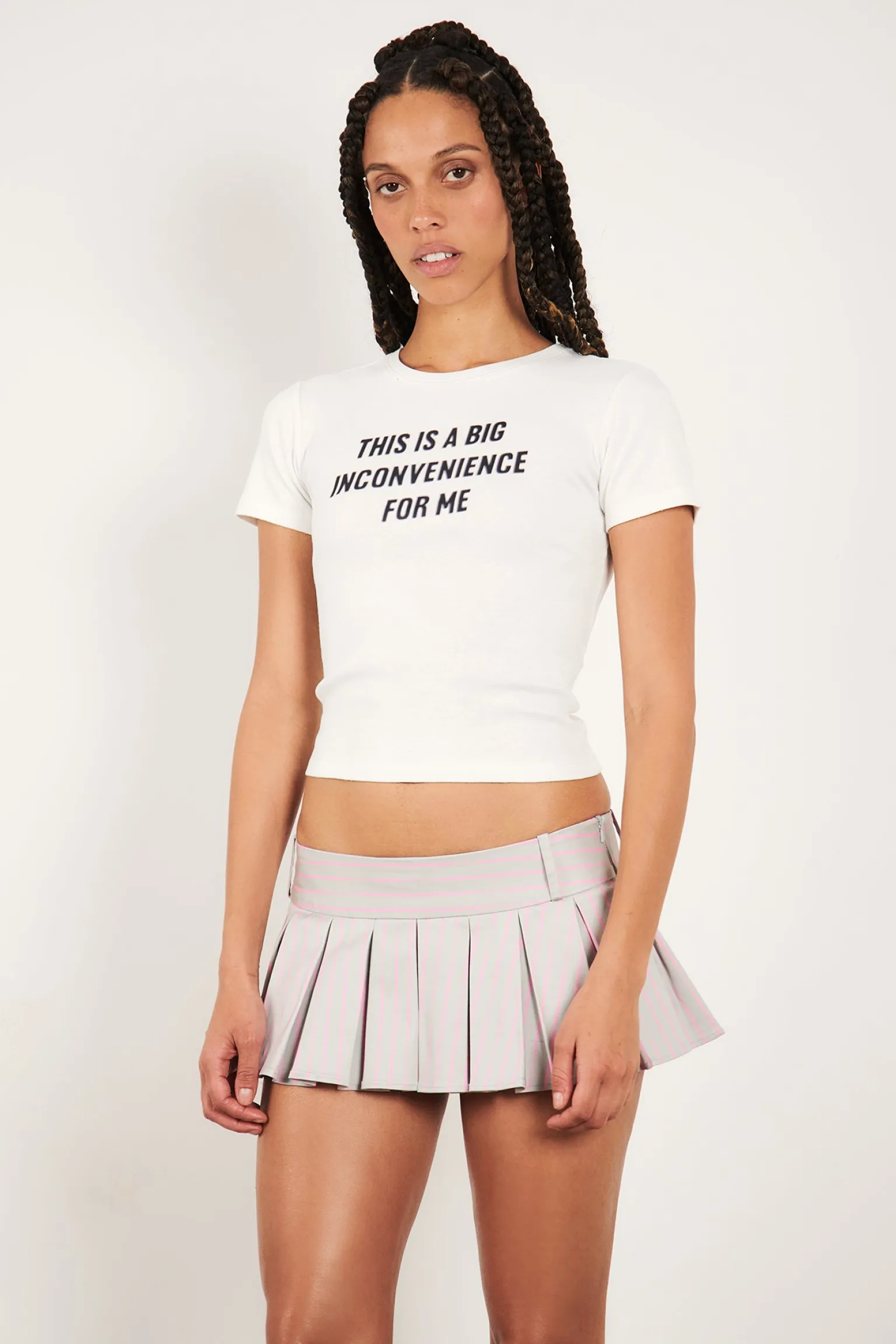 Skye Mini Dress Grey/Pink Pinstripe<Poster Girl Sale