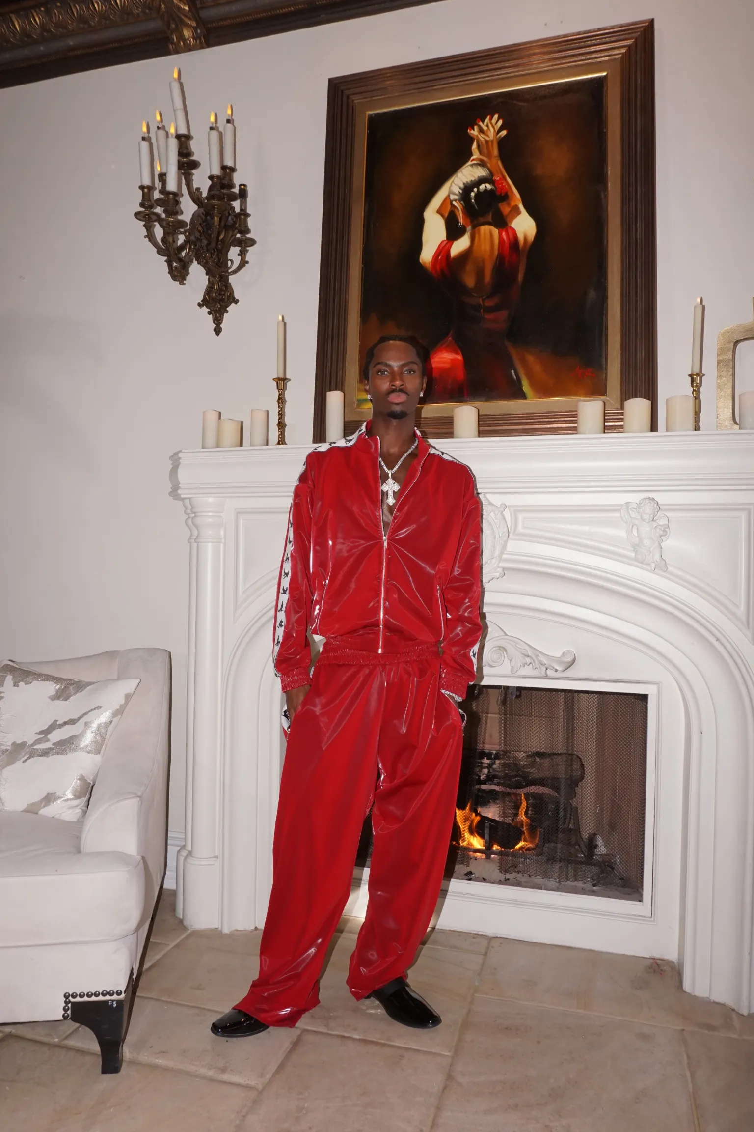 S*x Tape Tracksuit Jacket Wet Look<Poster Girl Sale