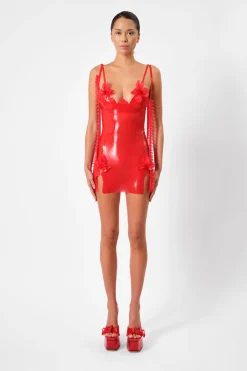 The Annamaria Latex Dress Sheer Rouge<Poster Girl Clearance