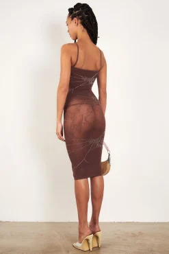 Vanderbeck Dress Rhinestone in Old Money Brown<Poster Girl Discount