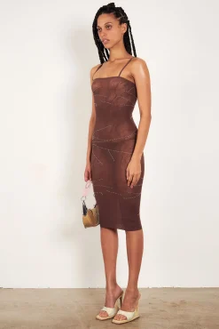 Vanderbeck Dress Rhinestone in Old Money Brown<Poster Girl Discount
