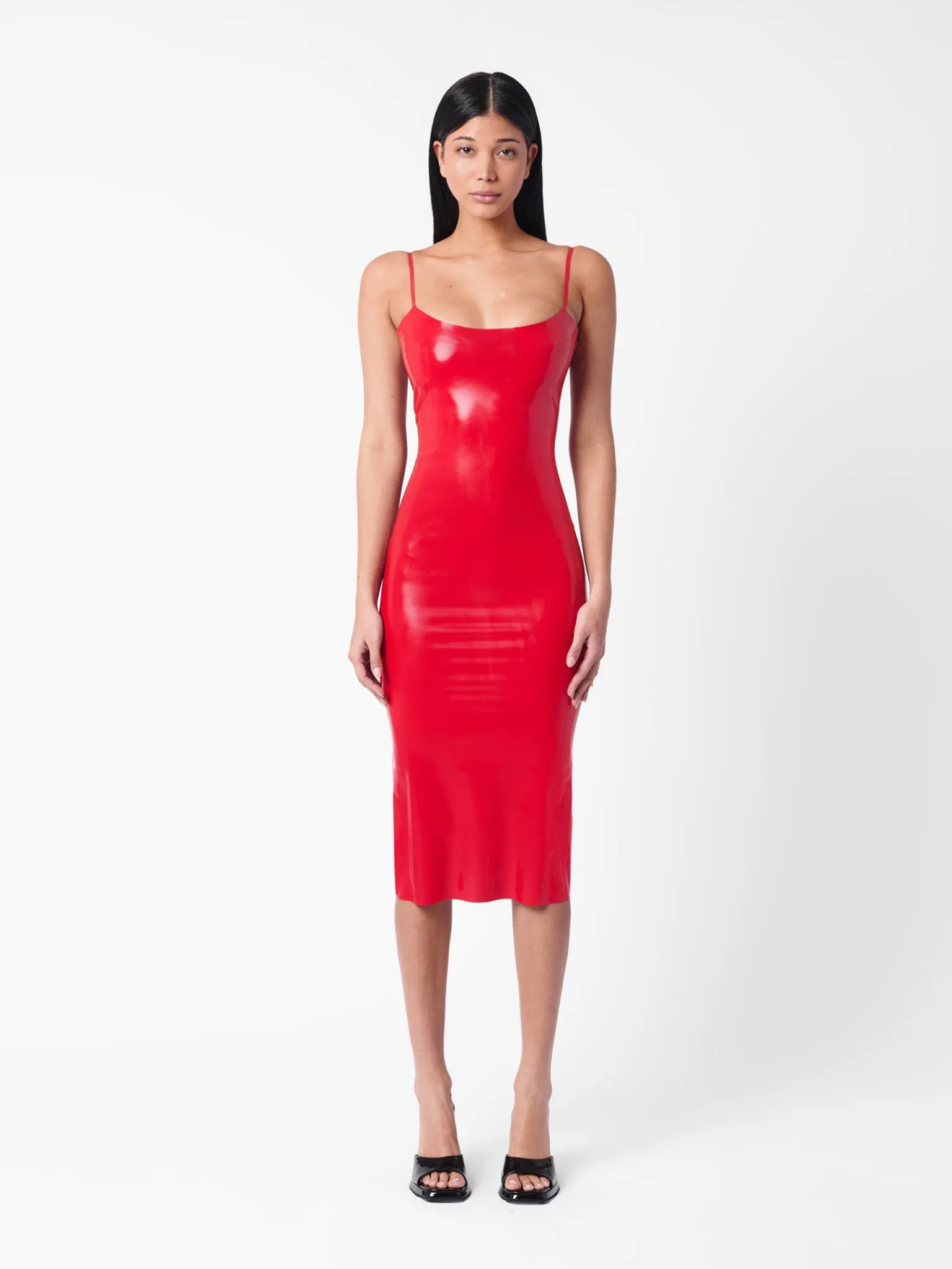 Whistle Latex Midi Dress Red<Poster Girl Outlet