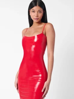 Whistle Latex Midi Dress Red<Poster Girl Outlet