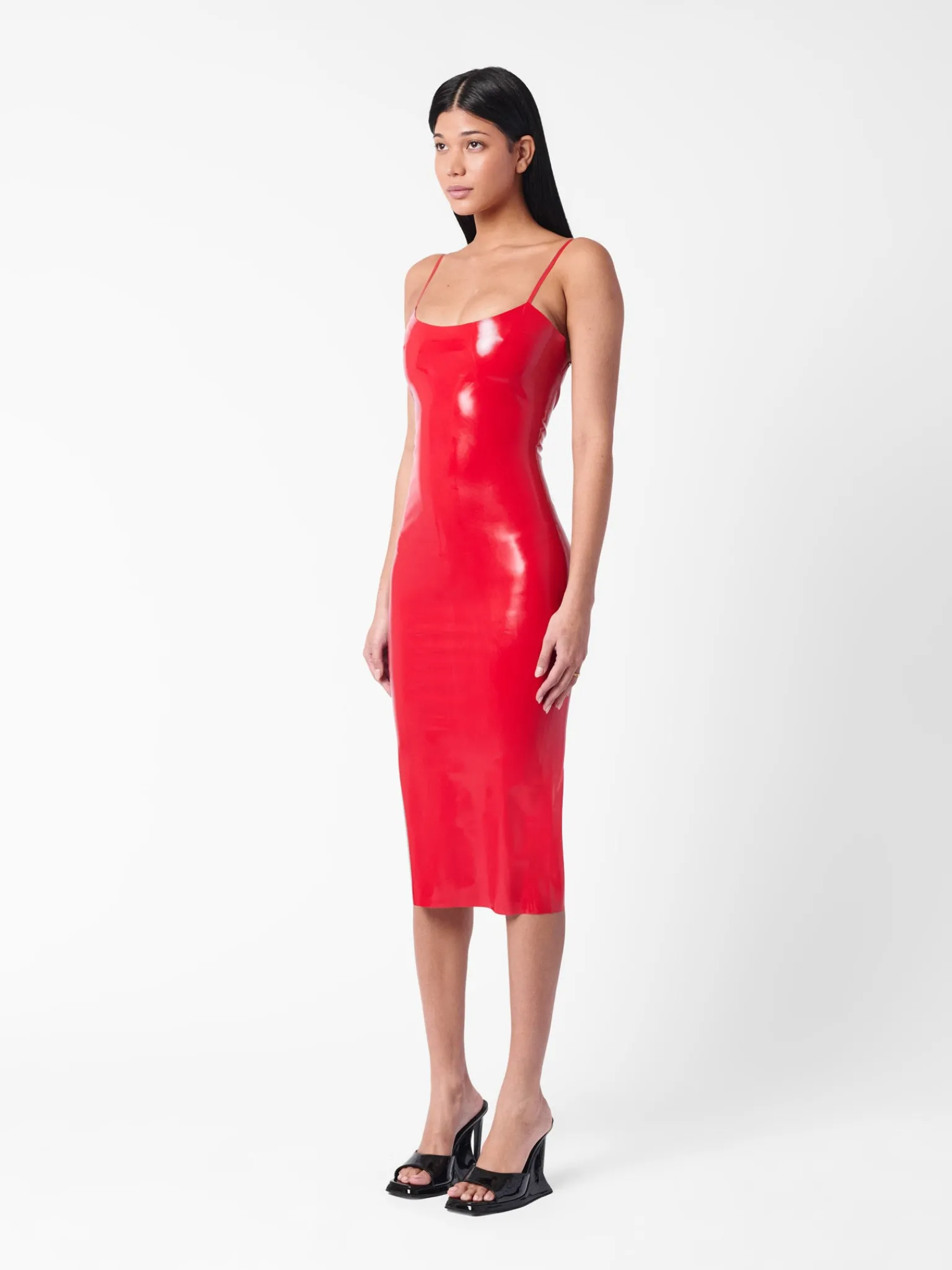 Whistle Latex Midi Dress Red<Poster Girl Outlet