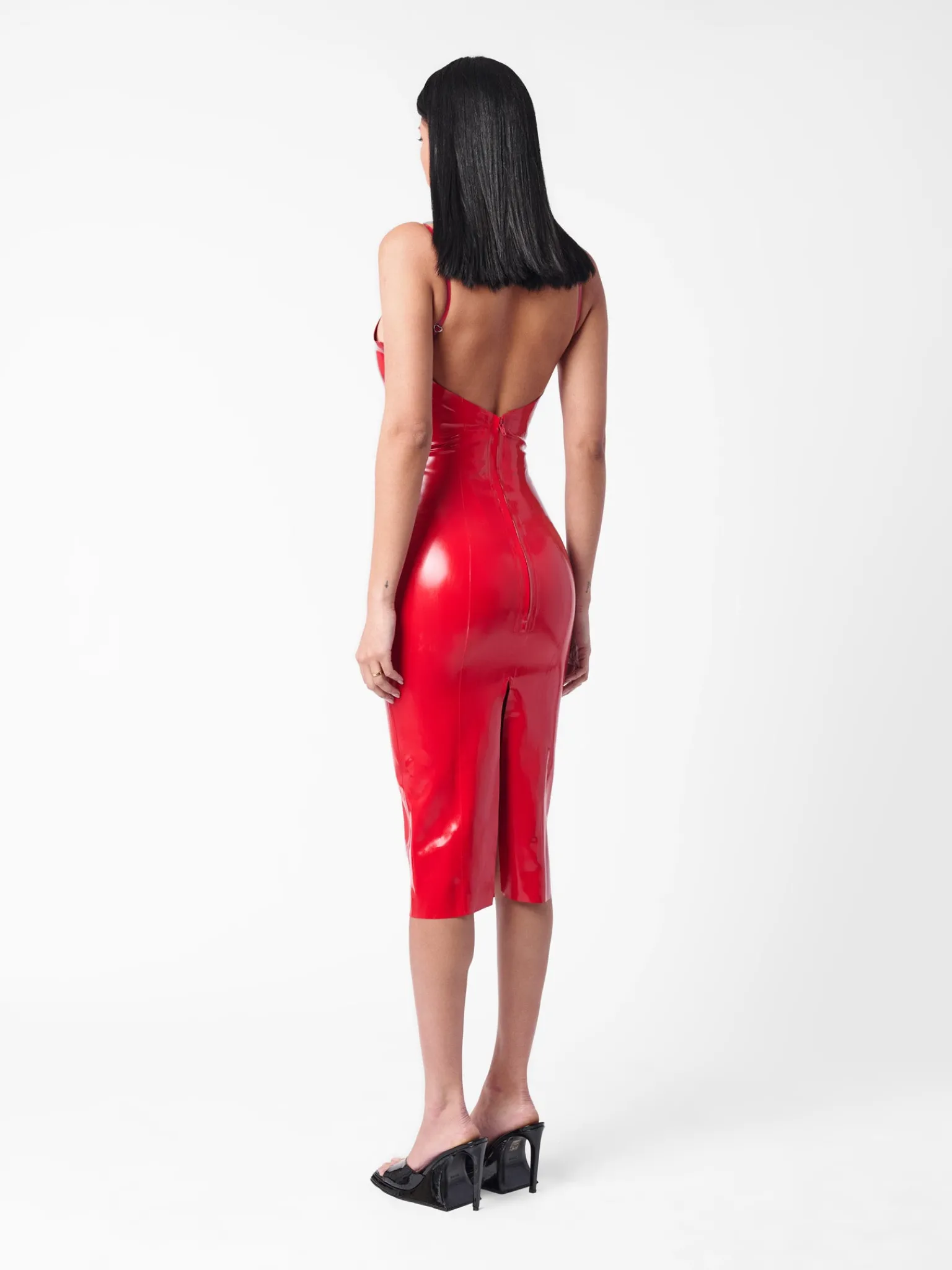 Whistle Latex Midi Dress Red<Poster Girl Outlet