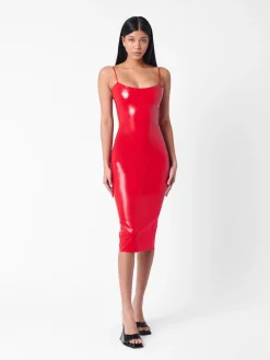 Whistle Latex Midi Dress Red<Poster Girl Outlet