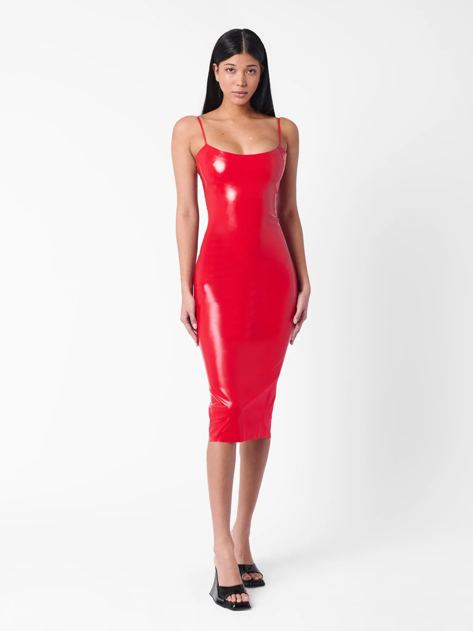 Whistle Latex Midi Dress Red<Poster Girl Outlet