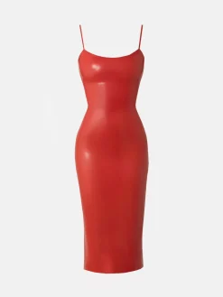 Whistle Latex Midi Dress Red<Poster Girl Outlet