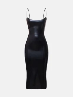 Whistle Latex Midi Dress Black<Poster Girl Hot
