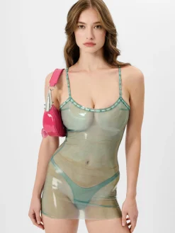 Whistle Latex Mini Dress Blue<Poster Girl Hot