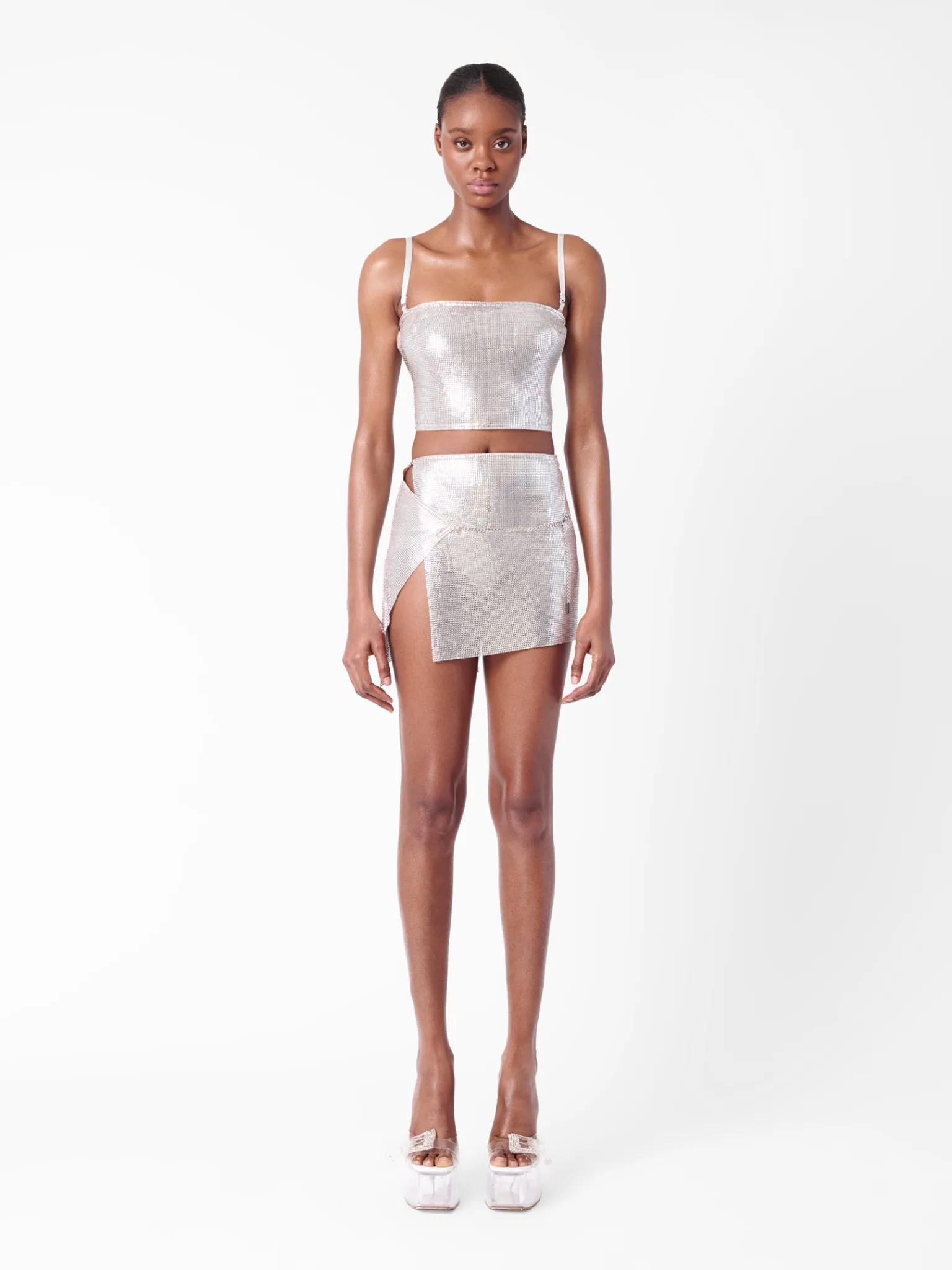 Winona Wrap Skirt Chrome Silver<Poster Girl Sale
